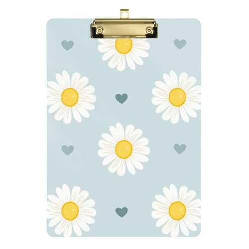 Klemmbrett-Organizer, Chrysanthemen, Blumen, niedliches A4-Papierblatt, Ernährungsberater-Klemmbrett für Lehrer, Klassenzimmer, Essentials, 30,5 x 22,9 cm, mit Metallclip von GuoChe