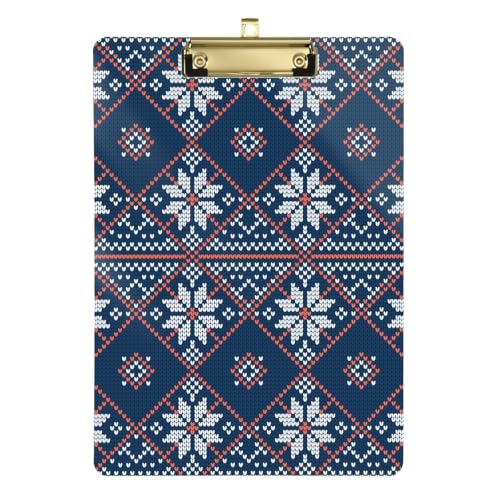 Personalisiertes Klemmbrett Frohe Weihnachten Schneeflocken Blau A4 Papierbogen Benutzerdefinierte Klemmbretter für Frauen Basketball-Trainer 30,5 x 22,9 cm mit Metallclip von GuoChe