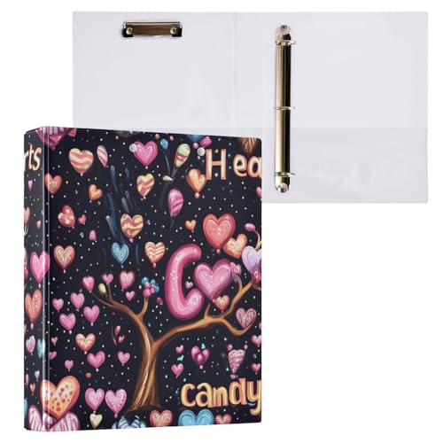 Valentines Day Tree Love Heart Candy Hearts 3,5 cm Ringbuch mit Taschen, 1/2 Packungen, Büro-Binderbedarf, 200 Blatt von GuoChe