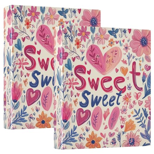 Valentinstag Blumen Pfirsich Ture Love Heart Sweet 3 Ringe Ordner mit Klemmbrett 1/2 Pack Bürobinder Hardcover von GuoChe