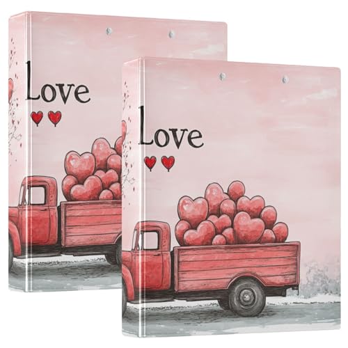 Valentinstag Luftballons 3 Ringe Binder 3,8 cm Notizbuch Ordner mit Klemmbrett 1/2 Packung Ordner Ordner für Studenten Hardcover von GuoChe