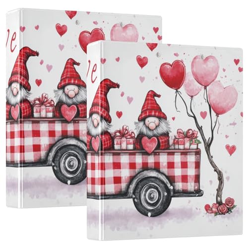 Valentinstag Truck Balloons Rose 3-Ringe Binder 3,8 cm Ordner mit Klemmbrett 1/2 Pack Schulbedarf Hardcover von GuoChe