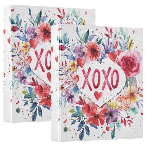 XOXO Ordner mit 3 Ringen, 3 Ringen, mit Klemmbrett, 1/2er-Pack, 1/2er-Pack, Schulbedarf, Hardcover von GuoChe