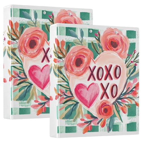 XOXO Ringbuch mit runden Ringen, 1 und 1/2 Zoll, Notizbuchordner mit Klemmbrett, 1/2 Packung Ordner, Schulbedarf, 200 Blatt von GuoChe