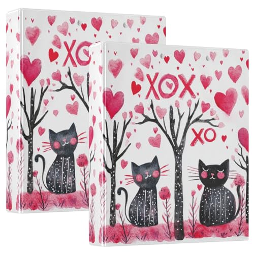 XOXO XOXO Notizbuch, 3 Ringe, 3,8 cm, Notizbuch, Ordner mit Klemmbrett, 1/2er-Pack, Schulbedarf, Hardcover von GuoChe