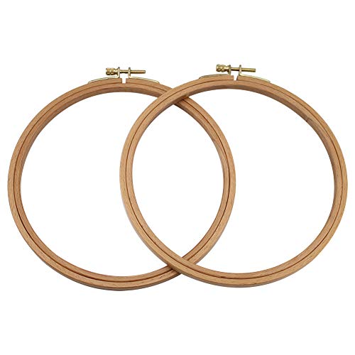 GuoFa Stickrahmen, 2 Stück 7in, Holz, Rund, 2PCS Wood Hoop (7 inch) von guofa