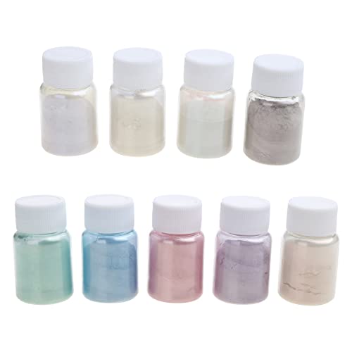 GuoQiao 9 Farben Glimmerpulver aus reinem Perlen-Epoxidharz für Lipgloss, Nagelkunstharz, UV-Kristall-Epoxid-Füllpulver von GuoQiao