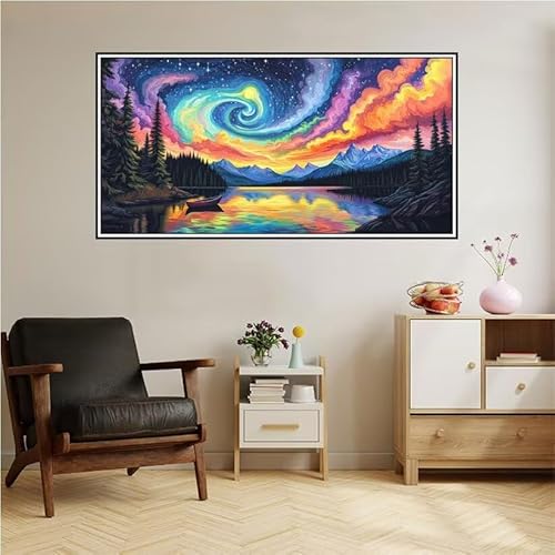 Abstrakt Malen Nach Zahlen Groß 140X70cm Malen Nach Zahlen Erwachsene Landschaft Malen Nach Zahlen Kinder, Knitterfreie Leinwand, Pinsels Und Acrylfarbe Diy Handgemalt Kit, Geschenke für Männer-z119 von Guofuos