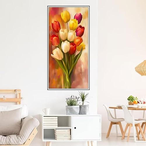 Blume Malen Nach Zahlen Groß 120X60cm Malen Nach Zahlen Erwachsene Tulpe Malen Nach Zahlen Kinder, Knitterfreie Leinwand, Pinsels Und Acrylfarbe Diy Handgemalt öLgemäLde Kit, Geschenke für Männer-z535 von Guofuos