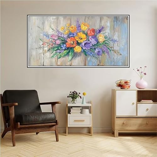 Blume Malen Nach Zahlen Groß 200X100cm Malen Nach Zahlen Erwachsene Abstrakt Malen Nach Zahlen Kinder, Knitterfreie Leinwand, Pinsels Und Acrylfarbe Diy Handgemalt Kit, Geschenke für Männer-z55 von Guofuos