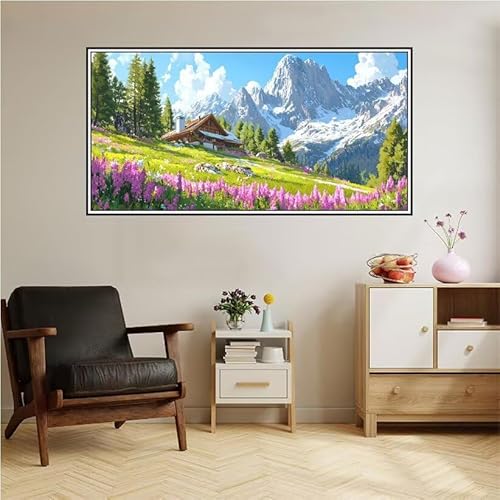 Gebirge Malen Nach Zahlen Groß 200X100cm Malen Nach Zahlen Erwachsene Landschaft Malen Nach Zahlen Kinder, Knitterfreie Leinwand, Pinsels Und Acrylfarbe Diy Handgemalt Kit, Geschenke für Männer-z159 von Guofuos