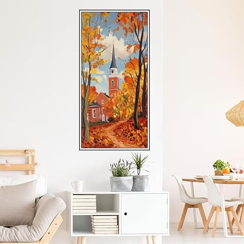 Herbst Malen Nach Zahlen 90X45cm Malen Nach Zahlen Erwachsene Stadt Malen Nach Zahlen Kinder, Knitterfreie Leinwand, Pinsels Und Acrylfarbe Diy Handgemalt öLgemäLde Kit, Geschenke für Männer-z1319 von Guofuos