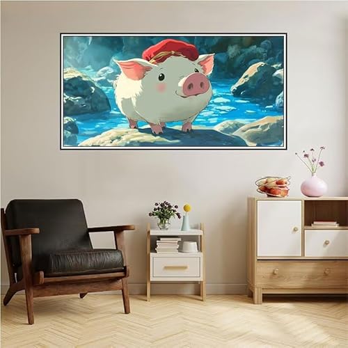 Karikatur Malen Nach Zahlen 60X30cm Malen Nach Zahlen Erwachsene Schwein Malen Nach Zahlen Kinder, Knitterfreie Leinwand, Pinsels Und Acrylfarbe Diy Handgemalt öLgemäLde Kit, Geschenke für Männer-z124 von Guofuos