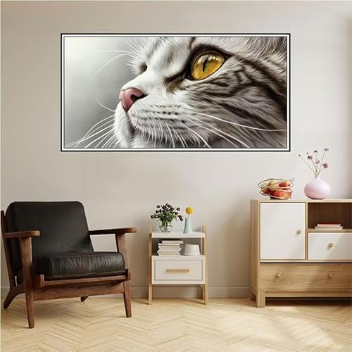 Katze Malen Nach Zahlen 70X35cm Malen Nach Zahlen Erwachsene Tier Malen Nach Zahlen Kinder, Knitterfreie Leinwand, Pinsels Und Acrylfarbe Diy Handgemalt öLgemäLde Kit, Geschenke für Männer-z115 von Guofuos