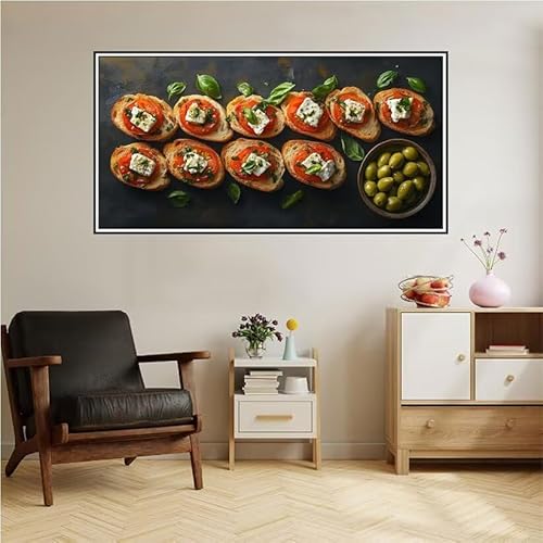 Küche Malen Nach Zahlen Groß 220X100cm Malen Nach Zahlen Erwachsene Gourmet-Essen Malen Nach Zahlen Kinder, Knitterfreie Leinwand, Pinsels Und Acrylfarbe Diy Handgemalt Kit, Geschenke für Männer-z144 von Guofuos