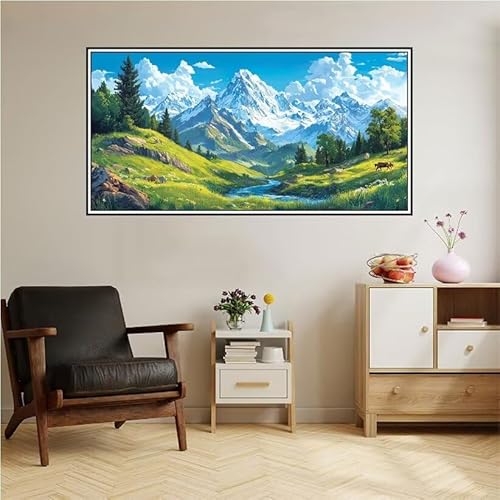 Landschaft Malen Nach Zahlen 80X40cm Malen Nach Zahlen Erwachsene Gebirge Malen Nach Zahlen Kinder, Knitterfreie Leinwand, Pinsels Und Acrylfarbe Diy Handgemalt öLgemäLde Kit, Geschenke für Männer-z24 von Guofuos