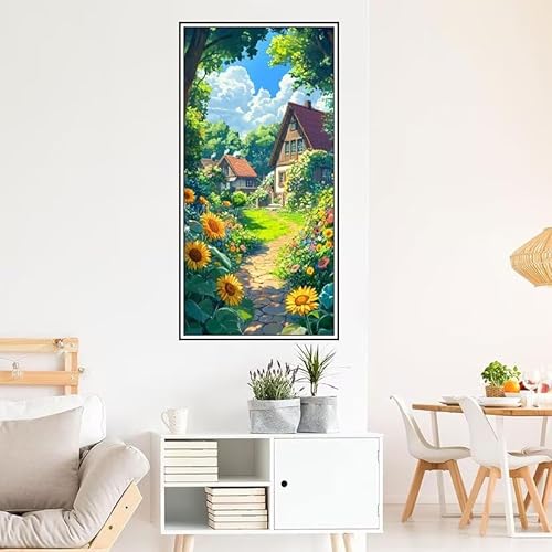 Landschaft Malen Nach Zahlen Groß 160X80cm Malen Nach Zahlen Erwachsene Garten Malen Nach Zahlen Kinder, Knitterfreie Leinwand, Pinsels Und Acrylfarbe Diy Handgemalt Kit, Geschenke für Männer-z1235 von Guofuos