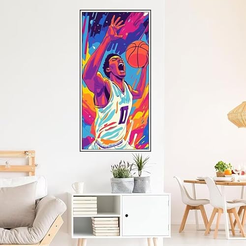 Malen Nach Zahlen Erwachsene Abstrakt Malen Nach Zahlen Basketball Malen Nach Zahlen ab 9 Jahre Mädchen DIY Ölgemälde Bastelset Kit, Mit 3-Pinseln Acrylfarbe für Geschenk Wand Décor 220X100cm-z513 von Guofuos