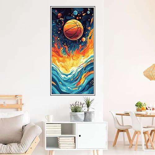 Malen Nach Zahlen Erwachsene Abstrakt Malen Nach Zahlen Basketball Malen Nach Zahlen ab 9 Jahre Mädchen DIY Ölgemälde Bastelset Kit, Mit 3-Pinseln und Acrylfarbe für Geschenk Wand Décor 120X60cm-z587 von Guofuos