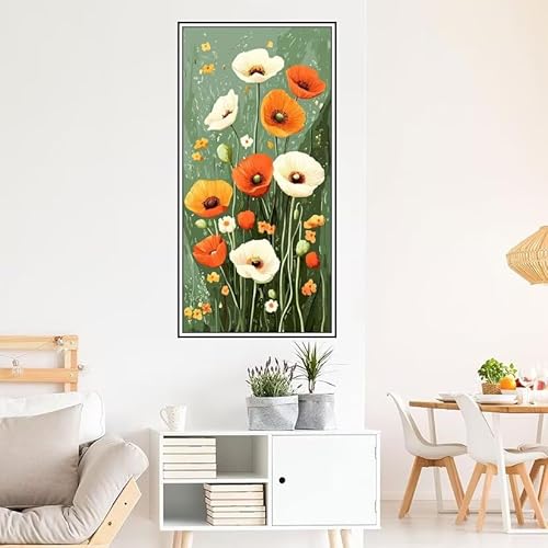 Malen Nach Zahlen Erwachsene Abstrakt Malen Nach Zahlen Blume Malen Nach Zahlen ab 9 Jahre Mädchen DIY Ölgemälde Bastelset Kit, Mit 3-Pinseln und Acrylfarbe für Geschenk Wand Décor 200X100cm-z1302 von Guofuos