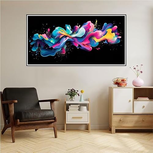 Malen Nach Zahlen Erwachsene Abstrakt Malen Nach Zahlen Farbe Malen Nach Zahlen ab 9 Jahre Mädchen DIY Ölgemälde Bastelset Kit, Mit 3-Pinseln und Acrylfarbe für Geschenk Wand Décor 200X100cm-z136 von Guofuos