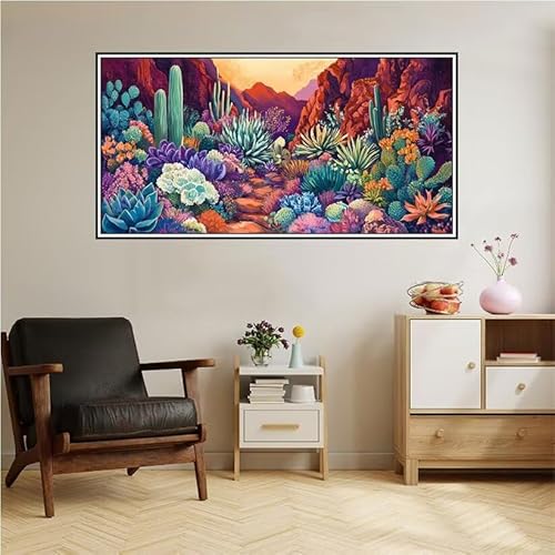 Malen Nach Zahlen Erwachsene Abstrakt Malen Nach Zahlen Landschaft Malen Nach Zahlen ab 9 Jahre Mädchen DIY Ölgemälde Bastelset Kit, Mit 3-Pinseln und Acrylfarbe für Geschenk Wand Décor 100X50cm-z21 von Guofuos