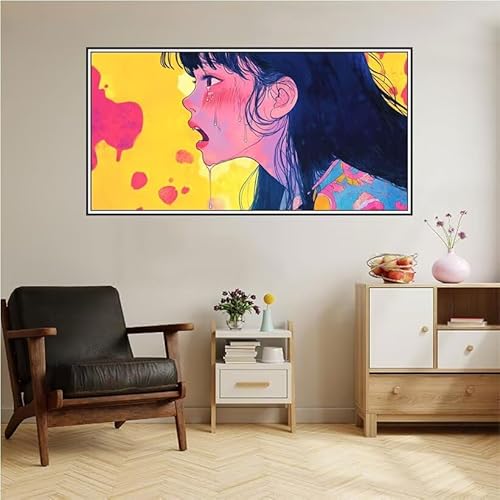 Malen Nach Zahlen Erwachsene Abstrakt Malen Nach Zahlen Mädchen Malen Nach Zahlen ab 9 Jahre Mädchen DIY Ölgemälde Bastelset Kit, Mit 3-Pinseln und Acrylfarbe für Geschenk Wand Décor 220X100cm-z123 von Guofuos