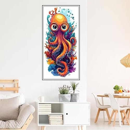 Malen Nach Zahlen Erwachsene Abstrakt Malen Nach Zahlen Oktopus Malen Nach Zahlen ab 9 Jahre Mädchen DIY Ölgemälde Bastelset Kit, Mit 3-Pinseln und Acrylfarbe für Geschenk Wand Décor 140X70cm-z603 von Guofuos