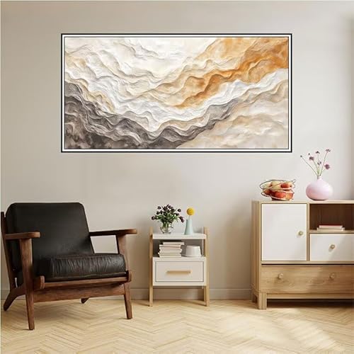 Malen Nach Zahlen Erwachsene Abstrakt Malen Nach Zahlen Strand Malen Nach Zahlen ab 9 Jahre Mädchen DIY Ölgemälde Bastelset Kit, Mit 3-Pinseln und Acrylfarbe für Geschenk Wand Décor 140X70cm-z112 von Guofuos