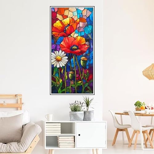 Malen Nach Zahlen Erwachsene Blume Malen Nach Zahlen Abstrakt Malen Nach Zahlen ab 9 Jahre Mädchen DIY Ölgemälde Bastelset Kit, Mit 3-Pinseln und Acrylfarbe für Geschenk Home Wand Décor 100X50cm-z653 von Guofuos