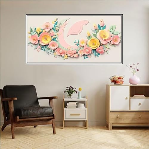 Malen Nach Zahlen Erwachsene Blume Malen Nach Zahlen Abstrakt Malen Nach Zahlen ab 9 Jahre Mädchen DIY Ölgemälde Bastelset Kit, Mit 3-Pinseln und Acrylfarbe für Geschenk Home Wand Décor 120X60cm-z146 von Guofuos