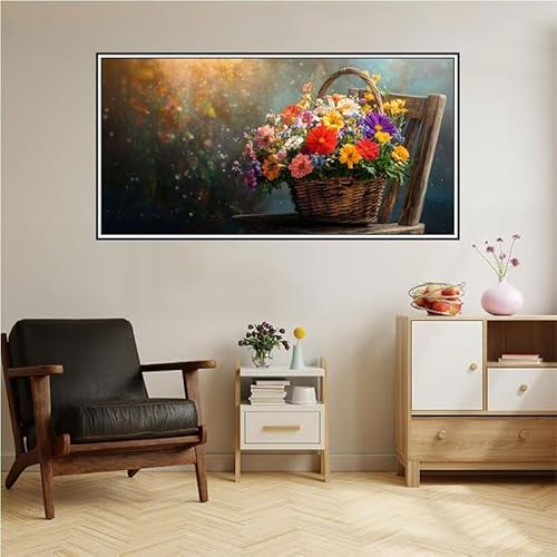 Malen Nach Zahlen Erwachsene Blume Malen Nach Zahlen Abstrakt Malen Nach Zahlen ab 9 Jahre Mädchen DIY Ölgemälde Bastelset Kit, Mit 3-Pinseln und Acrylfarbe für Geschenk Home Wand Décor 200X100cm-z51 von Guofuos