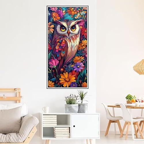 Malen Nach Zahlen Erwachsene Blume Malen Nach Zahlen Eule Malen Nach Zahlen ab 9 Jahre Mädchen DIY Ölgemälde Bastelset Kit, Mit 3-Pinseln und Acrylfarbe für Geschenk Home Wand Décor 220X100cm-z512 von Guofuos