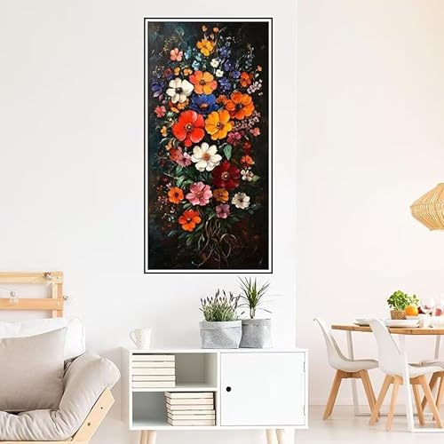 Malen Nach Zahlen Erwachsene Blume Malen Nach Zahlen Farbe Malen Nach Zahlen ab 9 Jahre Mädchen DIY Ölgemälde Bastelset Kit, Mit 3-Pinseln und Acrylfarbe für Geschenk Home Wand Décor 120X60cm-z493 von Guofuos