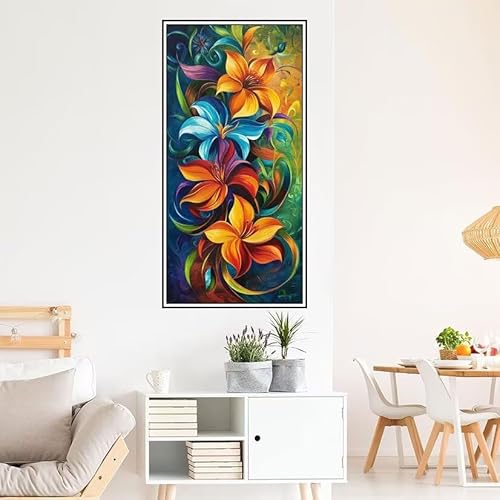 Malen Nach Zahlen Erwachsene Blume Malen Nach Zahlen Farbe Malen Nach Zahlen ab 9 Jahre Mädchen DIY Ölgemälde Bastelset Kit, Mit 3-Pinseln und Acrylfarbe für Geschenk Home Wand Décor 200X100cm-z652 von Guofuos