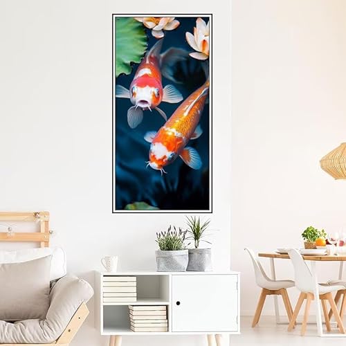 Malen Nach Zahlen Erwachsene Blume Malen Nach Zahlen Koi Malen Nach Zahlen ab 9 Jahre Mädchen DIY Ölgemälde Bastelset Kit, Mit 3-Pinseln und Acrylfarbe für Geschenk Home Wand Décor 200X100cm-z1258 von Guofuos