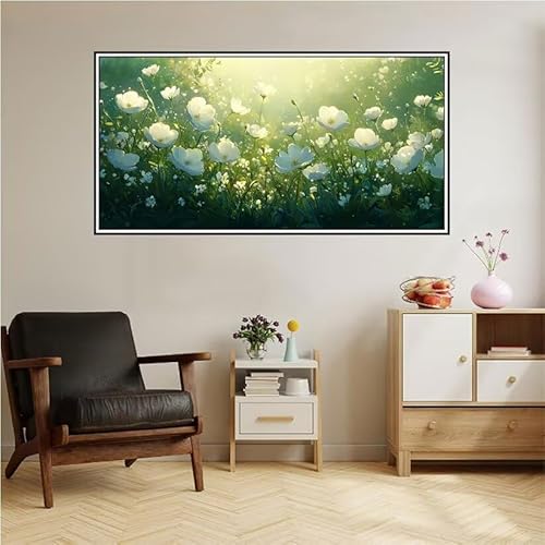 Malen Nach Zahlen Erwachsene Blume Malen Nach Zahlen Landschaft Malen Nach Zahlen ab 9 Jahre Mädchen DIY Ölgemälde Bastelset Kit, Mit 3-Pinseln und Acrylfarbe für Geschenk Wand Décor 200X100cm-z138 von Guofuos