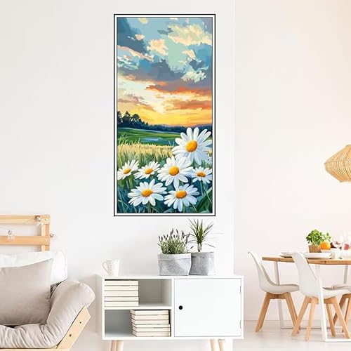 Malen Nach Zahlen Erwachsene Blume Malen Nach Zahlen Landschaft Malen Nach Zahlen ab 9 Jahre Mädchen DIY Ölgemälde Bastelset Kit, Mit 3-Pinseln und Acrylfarbe für Geschenk Wand Décor 220X100cm-z1287 von Guofuos