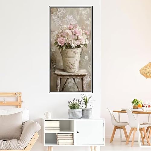 Malen Nach Zahlen Erwachsene Blume Malen Nach Zahlen Weiß Malen Nach Zahlen ab 9 Jahre Mädchen DIY Ölgemälde Bastelset Kit, Mit 3-Pinseln und Acrylfarbe für Geschenk Home Wand Décor 140X70cm-z578 von Guofuos