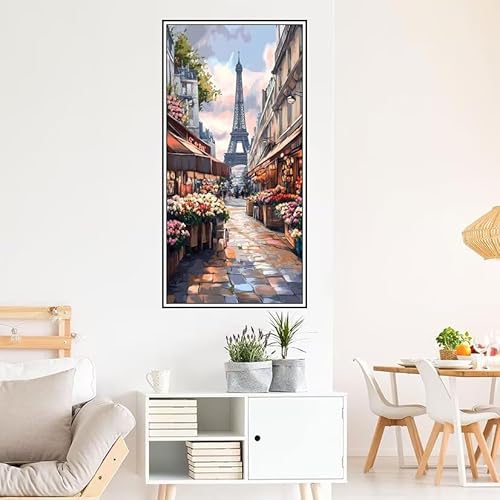 Malen Nach Zahlen Erwachsene Eiffel Malen Nach Zahlen Turm Malen Nach Zahlen ab 9 Jahre Mädchen DIY Ölgemälde Bastelset Kit, Mit 3-Pinseln und Acrylfarbe für Geschenk Home Wand Décor 140X70cm-z1311 von Guofuos