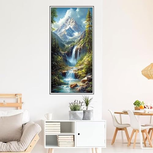 Malen Nach Zahlen Erwachsene Gebirge Malen Nach Zahlen Landschaft Malen Nach Zahlen ab 9 Jahre Mädchen DIY Ölgemälde Bastelset Kit, Mit 3-Pinseln und Acrylfarbe für Geschenk Wand Décor 140X70cm-z486 von Guofuos