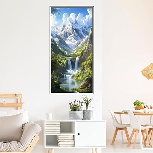 Malen Nach Zahlen Erwachsene Gebirge Malen Nach Zahlen Landschaft Malen Nach Zahlen ab 9 Jahre Mädchen DIY Ölgemälde Bastelset Kit, Mit 3-Pinseln und Acrylfarbe für Geschenk Wand Décor 160X80cm-z522 von Guofuos