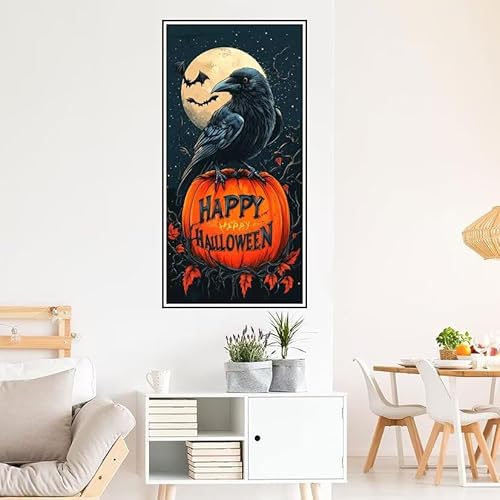 Malen Nach Zahlen Erwachsene Halloween Malen Nach Zahlen Tier Malen Nach Zahlen ab 9 Jahre Mädchen DIY Ölgemälde Bastelset Kit, Mit 3-Pinseln und Acrylfarbe für Geschenk Wand Décor 220X100cm-z532 von Guofuos