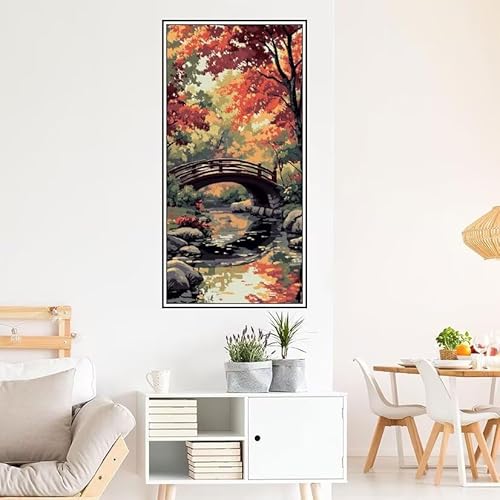 Malen Nach Zahlen Erwachsene Herbst Malen Nach Zahlen Landschaft Malen Nach Zahlen ab 9 Jahre Mädchen DIY Ölgemälde Bastelset Kit, Mit 3-Pinseln und Acrylfarbe für Geschenk Wand Décor 200X100cm-z936 von Guofuos