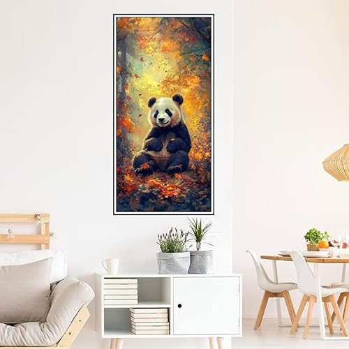 Malen Nach Zahlen Erwachsene Herbst Malen Nach Zahlen Panda Malen Nach Zahlen ab 9 Jahre Mädchen DIY Ölgemälde Bastelset Kit, Mit 3-Pinseln und Acrylfarbe für Geschenk Home Wand Décor 200X100cm-z1016 von Guofuos