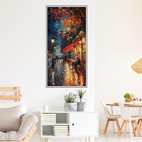 Malen Nach Zahlen Erwachsene Herbst Malen Nach Zahlen Straße Malen Nach Zahlen ab 9 Jahre Mädchen DIY Ölgemälde Bastelset Kit, Mit 3-Pinseln und Acrylfarbe für Geschenk Home Wand Décor 220X100cm-z482 von Guofuos