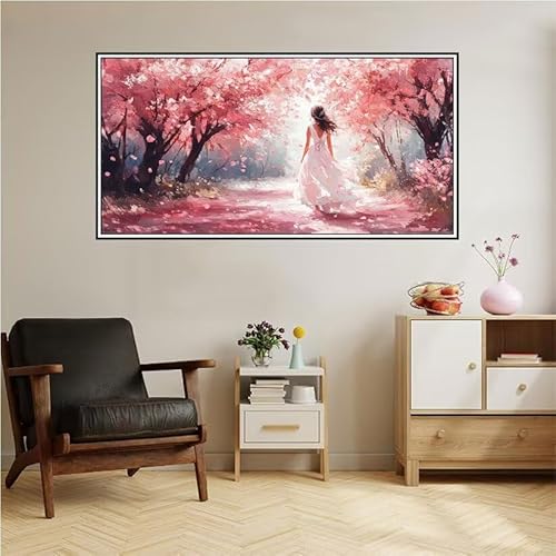 Malen Nach Zahlen Erwachsene Japan Malen Nach Zahlen Blume Malen Nach Zahlen ab 9 Jahre Mädchen DIY Ölgemälde Bastelset Kit, Mit 3-Pinseln und Acrylfarbe für Geschenk Home Wand Décor 200X100cm-z88 von Guofuos