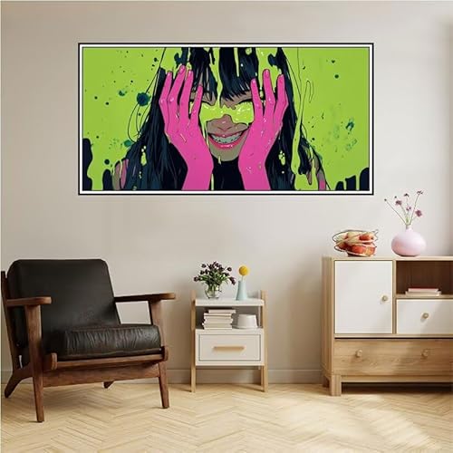 Malen Nach Zahlen Erwachsene Karikatur Malen Nach Zahlen Mädchen Malen Nach Zahlen ab 9 Jahre Mädchen DIY Ölgemälde Bastelset Kit, Mit 3-Pinseln und Acrylfarbe für Geschenk Wand Décor 120X60cm-z151 von Guofuos