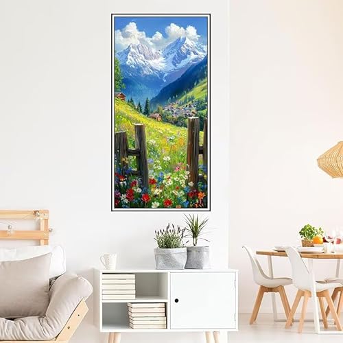 Malen Nach Zahlen Erwachsene Landschaft Malen Nach Zahlen Bauernhof Malen Nach Zahlen ab 9 Jahre Mädchen DIY Ölgemälde Bastelset Kit, Mit 3-Pinseln Acrylfarbe für Geschenk Wand Décor 120X60cm-z1031 von Guofuos