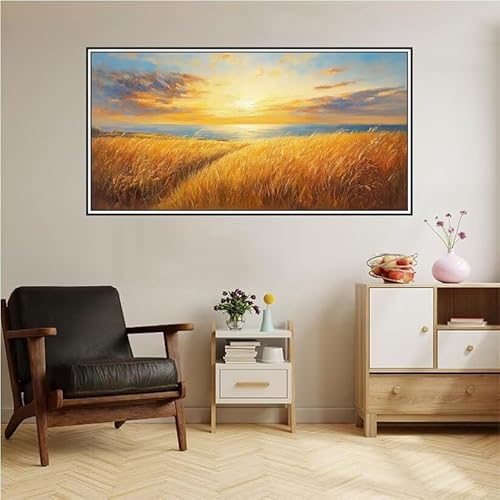 Malen Nach Zahlen Erwachsene Landschaft Malen Nach Zahlen Bauernhof Malen Nach Zahlen ab 9 Jahre Mädchen DIY Ölgemälde Bastelset Kit, Mit 3-Pinseln Acrylfarbe für Geschenk Wand Décor 200X100cm-z72 von Guofuos